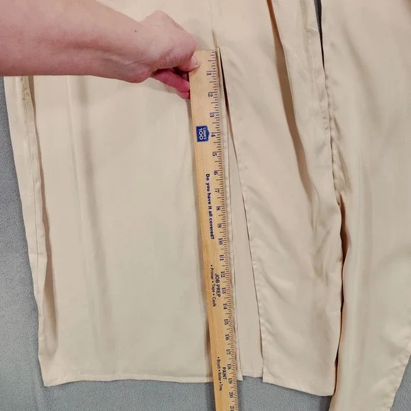 Nasty Gal Slip Dress 8 Wrap Drape Midi Spaghetti Front Knot‎ Oyster Cream NEW - Picture 10 of 12